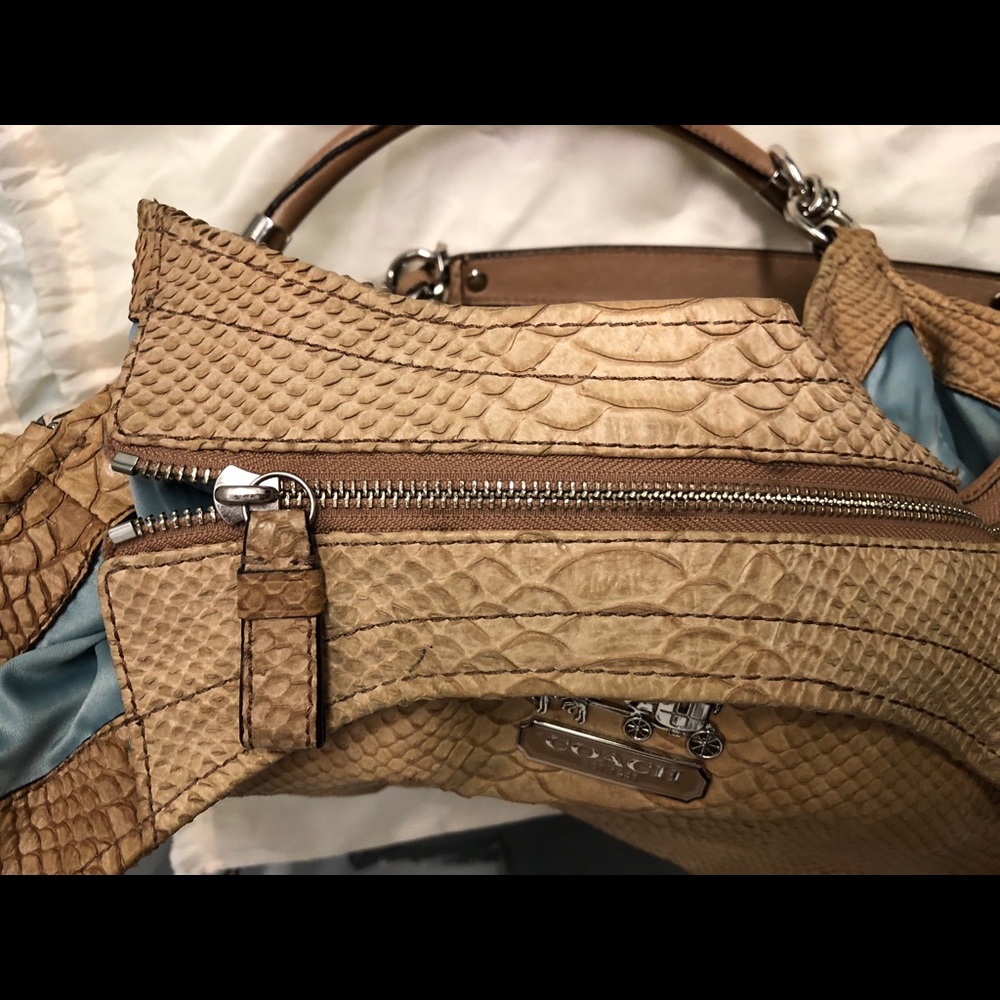 Vintage Leather Python Embossed Coach Purse/Wallet - image 4